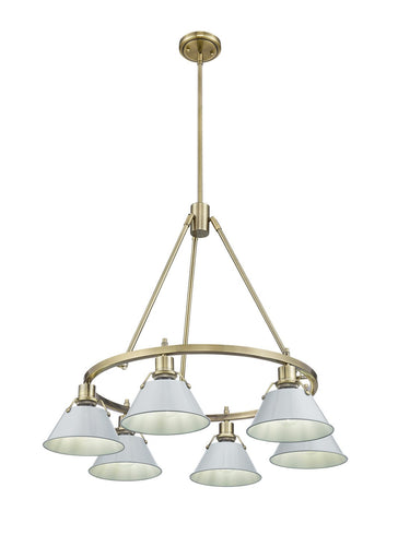 Orwell Six Light Chandelier Aged Brass