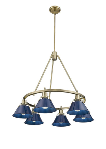 Orwell Six Light Chandelier Aged Brass
