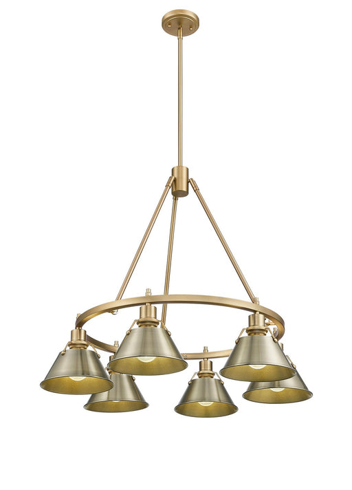 Golden - 3306-6 BCB-AB - Six Light Chandelier - Orwell - Brushed Champagne Bronze