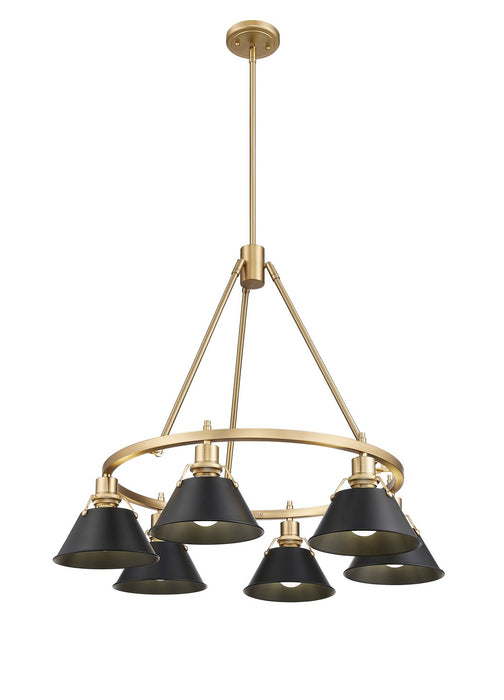 Golden - 3306-6 BCB-BLK - Six Light Chandelier - Orwell - Brushed Champagne Bronze