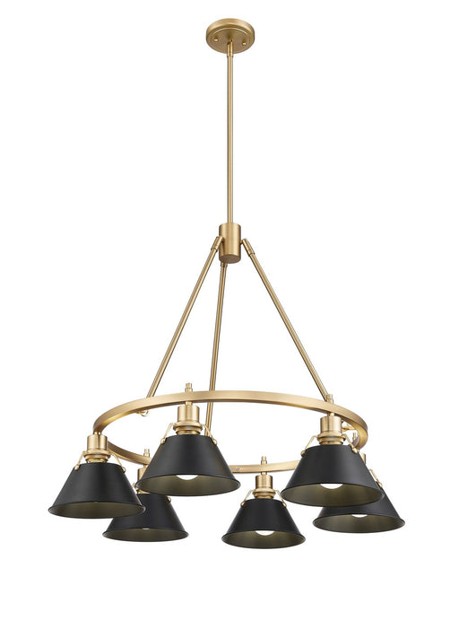 Golden - 3306-6 BCB-BLK - Six Light Chandelier - Orwell - Brushed Champagne Bronze