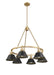 Golden - 3306-6 BCB-BLK - Six Light Chandelier - Orwell - Brushed Champagne Bronze