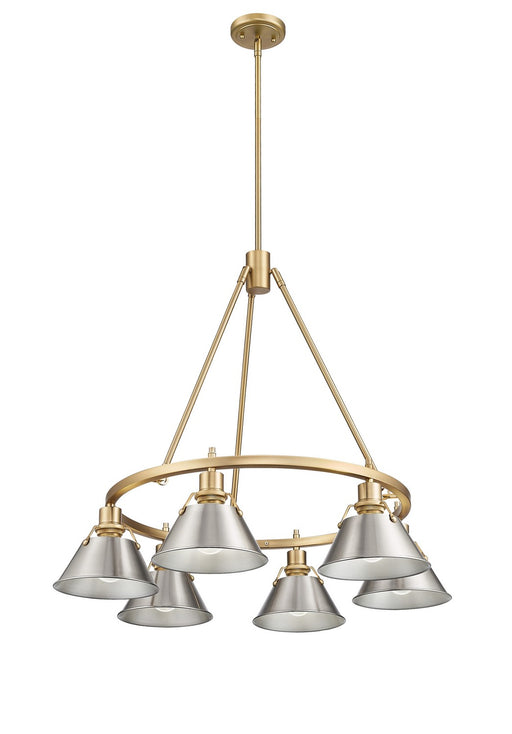 Golden - 3306-6 BCB-PW - Six Light Chandelier - Orwell - Brushed Champagne Bronze