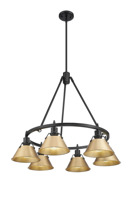 Golden - 3306-6 BLK-BCB - Six Light Chandelier - Orwell - Matte Black
