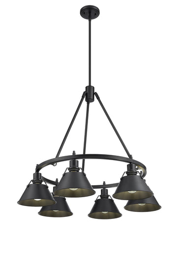 Orwell Six Light Chandelier Matte Black