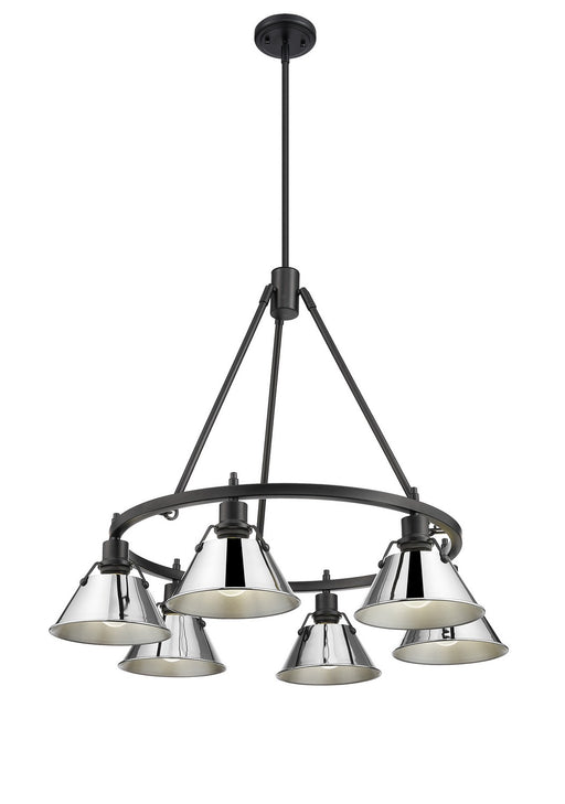 Golden - 3306-6 BLK-CH - Six Light Chandelier - Orwell - Matte Black