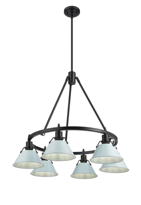 Golden - 3306-6 BLK-DB - Six Light Chandelier - Orwell - Matte Black