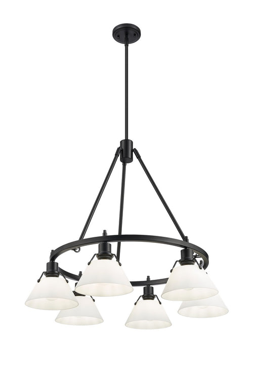 Golden - 3306-6 BLK-OP - Six Light Chandelier - Orwell - Matte Black