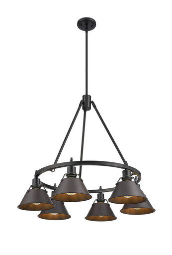Orwell Six Light Chandelier Matte Black