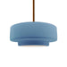 Justice Designs - CER-6543-SKBL-BRSS-RIGID - One Light Pendant - Radiance - Sky Blue