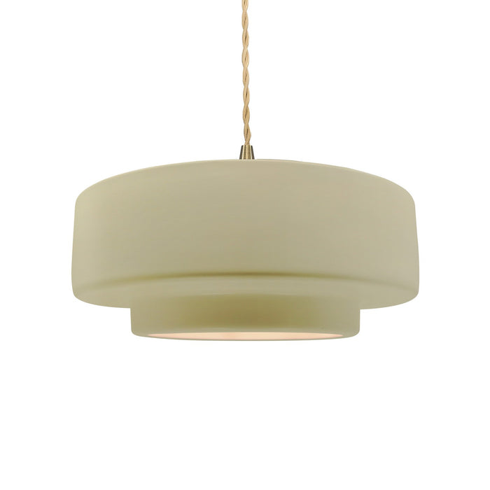 Justice Designs - CER-6543-VAN-BRSS-BEIG-TWST - One Light Pendant - Radiance - Vanilla (Gloss)
