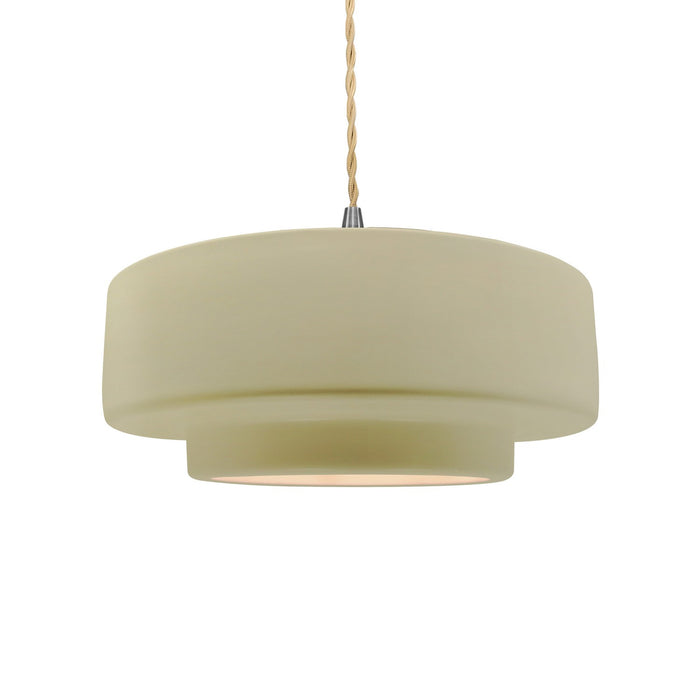 Justice Designs - CER-6543-VAN-NCKL-BEIG-TWST - One Light Pendant - Radiance - Vanilla (Gloss)