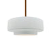 Justice Designs - CER-6543-WHT-BRSS-RIGID - One Light Pendant - Radiance - Gloss White