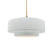 Justice Designs - CER-6543-WTWT-BRSS-BEIG-TWST - One Light Pendant - Radiance - Gloss White (outside and inside of fixture)