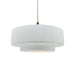 Justice Designs - CER-6543-WTWT-MBLK-BEIG-TWST - One Light Pendant - Radiance - Gloss White (outside and inside of fixture)