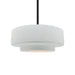 Justice Designs - CER-6543-WTWT-MBLK-RIGID - One Light Pendant - Radiance - Gloss White (outside and inside of fixture)