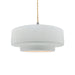 Justice Designs - CER-6543-WTWT-NCKL-BEIG-TWST - One Light Pendant - Radiance - Gloss White (outside and inside of fixture)