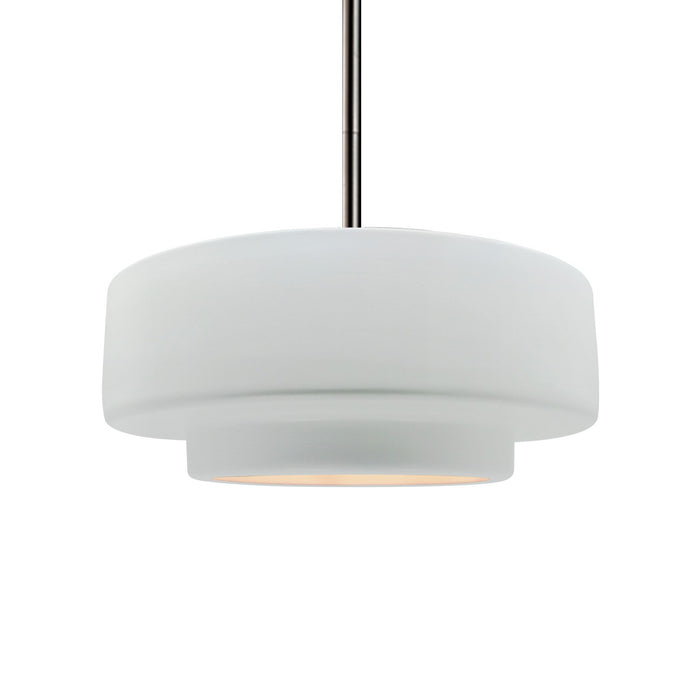 Justice Designs - CER-6543-WTWT-NCKL-RIGID - One Light Pendant - Radiance - Gloss White (outside and inside of fixture)