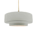 Justice Designs - CER-6545-BIS-BRSS-BEIG-TWST - One Light Pendant - Radiance - Bisque