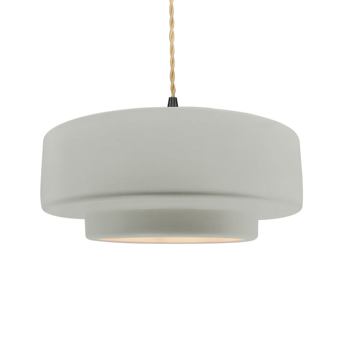 Justice Designs - CER-6545-BIS-MBLK-BEIG-TWST - One Light Pendant - Radiance - Bisque