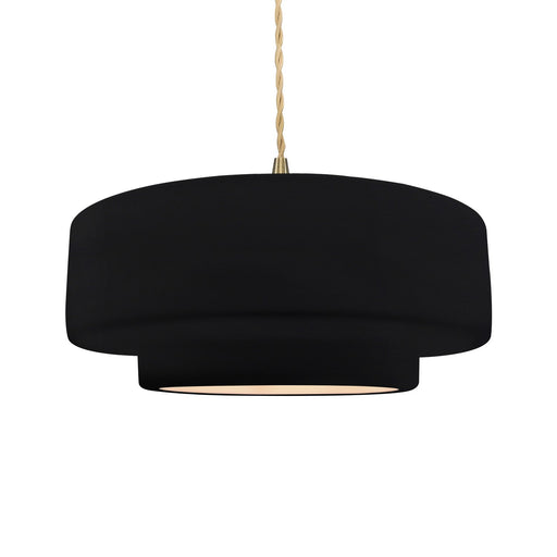 Radiance One Light Pendant Gloss Black w/ Matte White