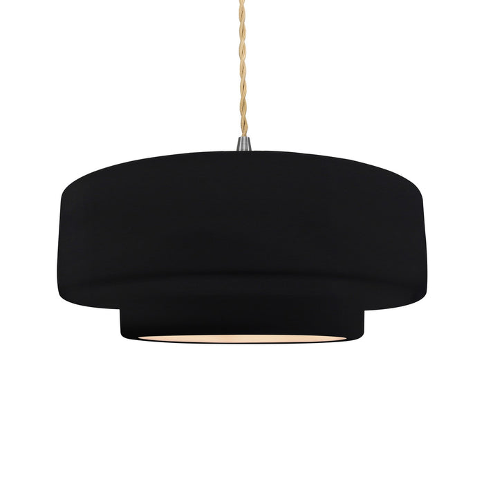 Justice Designs - CER-6545-BLK-NCKL-BEIG-TWST - One Light Pendant - Radiance - Gloss Black