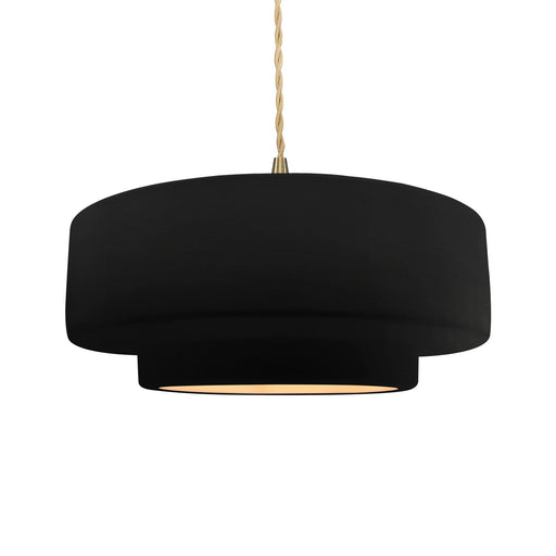 Radiance One Light Pendant Carbon Matte Black w/ Champagne Gold