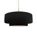 Justice Designs - CER-6545-CBGD-BRSS-BEIG-TWST - One Light Pendant - Radiance - Carbon Matte Black w/ Champagne Gold