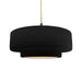 Justice Designs - CER-6545-CBGD-MBLK-BEIG-TWST - One Light Pendant - Radiance - Carbon Matte Black w/ Champagne Gold