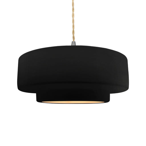 Radiance One Light Pendant Carbon Matte Black w/ Champagne Gold