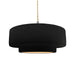 Justice Designs - CER-6545-CBGD-NCKL-BEIG-TWST - One Light Pendant - Radiance - Carbon Matte Black w/ Champagne Gold