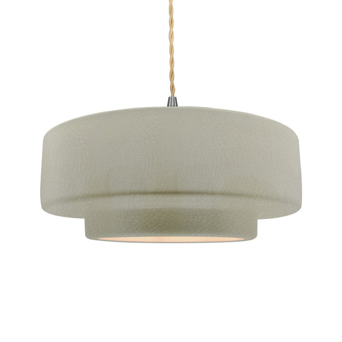 Justice Designs - CER-6545-CKC-NCKL-BEIG-TWST - One Light Pendant - Radiance - Celadon Green Crackle