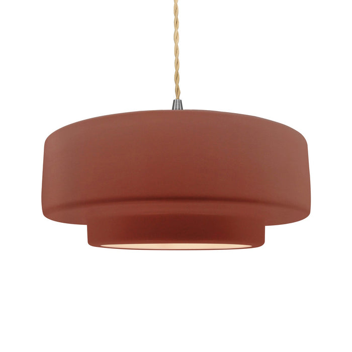 Justice Designs - CER-6545-CLAY-NCKL-BEIG-TWST - One Light Pendant - Radiance - Canyon Clay