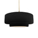 Justice Designs - CER-6545-CRB-BRSS-BEIG-TWST - One Light Pendant - Radiance - Carbon - Matte Black