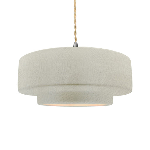 Radiance One Light Pendant White Crackle