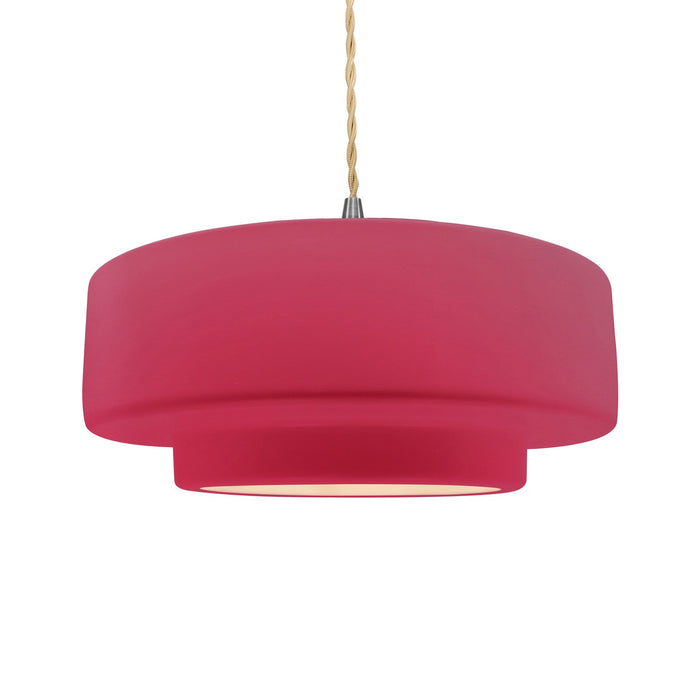 Justice Designs - CER-6545-CRSE-NCKL-BEIG-TWST - One Light Pendant - Radiance - Cerise