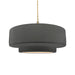 Justice Designs - CER-6545-GRY-BRSS-BEIG-TWST - One Light Pendant - Radiance - Gloss Grey