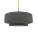 Justice Designs - CER-6545-GRY-NCKL-BEIG-TWST - One Light Pendant - Radiance - Gloss Grey