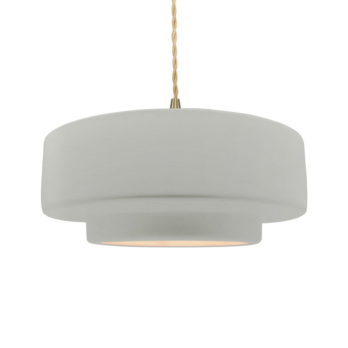 Justice Designs - CER-6545-MAT-BRSS-BEIG-TWST - One Light Pendant - Radiance - Matte White