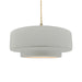 Justice Designs - CER-6545-MAT-BRSS-BEIG-TWST - One Light Pendant - Radiance - Matte White