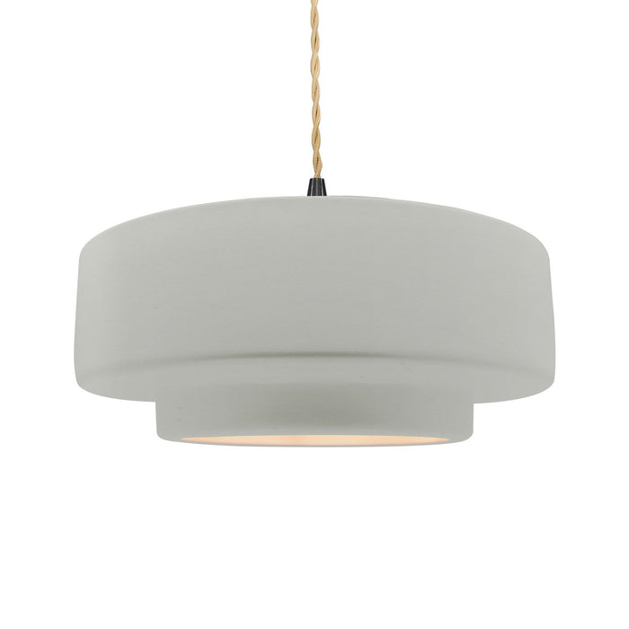 Justice Designs - CER-6545-MAT-MBLK-BEIG-TWST - One Light Pendant - Radiance - Matte White