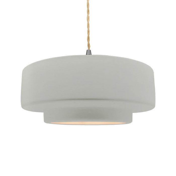 Justice Designs - CER-6545-MAT-NCKL-BEIG-TWST - One Light Pendant - Radiance - Matte White