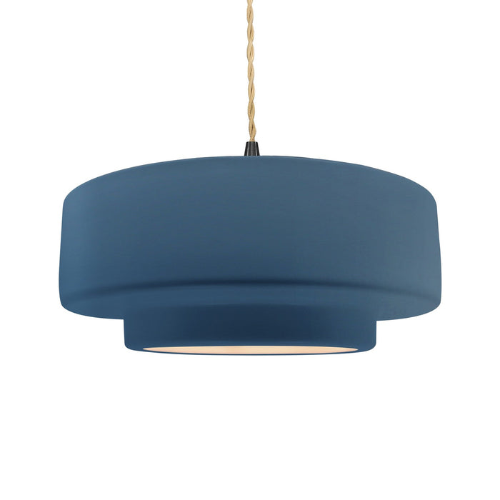 Justice Designs - CER-6545-MDMT-MBLK-BEIG-TWST - One Light Pendant - Radiance - Midnight Sky w/ Matte White