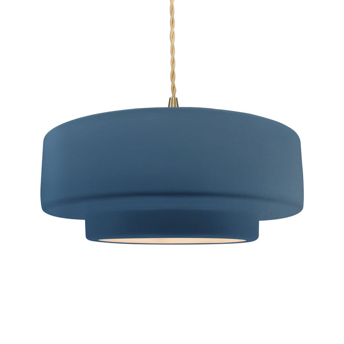 Justice Designs - CER-6545-MID-BRSS-BEIG-TWST - One Light Pendant - Radiance - Midnight Sky