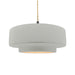 Justice Designs - CER-6545-MTGD-MBLK-BEIG-TWST - One Light Pendant - Radiance - Matte White w/ Champagne Gold