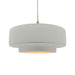 Justice Designs - CER-6545-MTGD-NCKL-BEIG-TWST - One Light Pendant - Radiance - Matte White w/ Champagne Gold