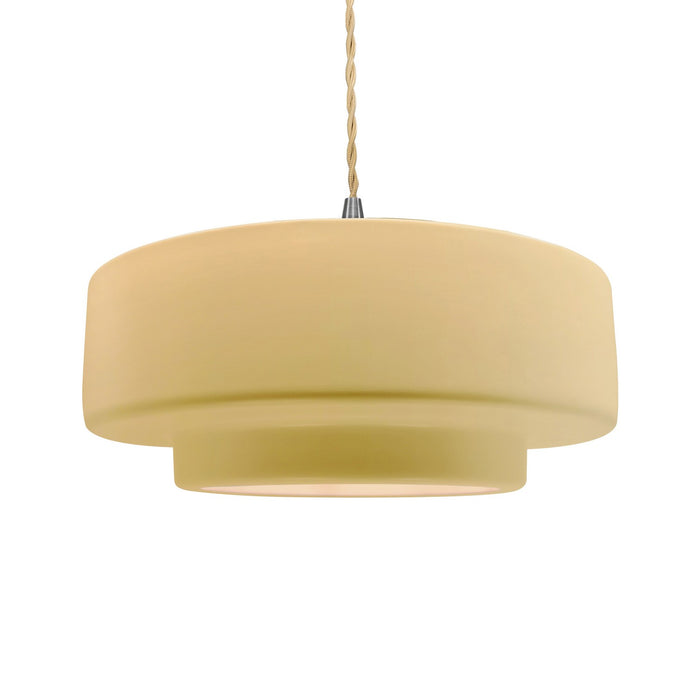 Justice Designs - CER-6545-MYLW-NCKL-BEIG-TWST - One Light Pendant - Radiance - Muted Yellow