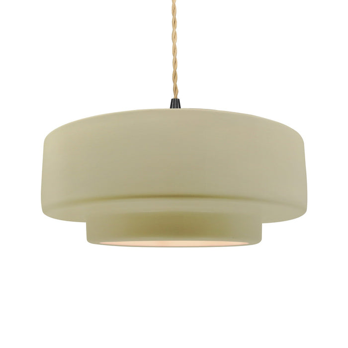 Justice Designs - CER-6545-VAN-MBLK-BEIG-TWST - One Light Pendant - Radiance - Vanilla (Gloss)