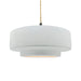 Justice Designs - CER-6545-WTWT-MBLK-BEIG-TWST - One Light Pendant - Radiance - Gloss White (outside and inside of fixture)