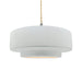 Justice Designs - CER-6545-WTWT-NCKL-BEIG-TWST - One Light Pendant - Radiance - Gloss White (outside and inside of fixture)
